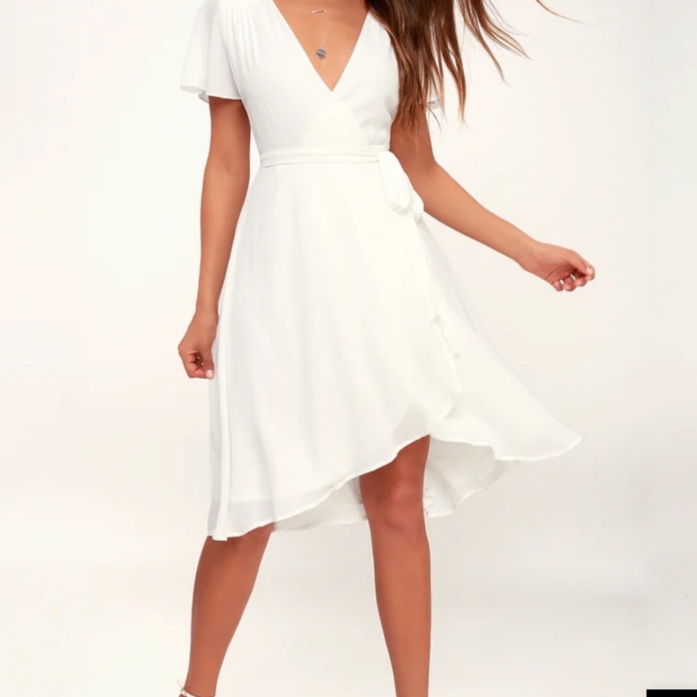 Lulus White Wrap Dress